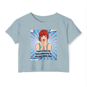 Festival Crop Top T-shirt — "I Need to Teach My Facial Expressions to Use Their Inside Voice" Pop Art Graphic Tee