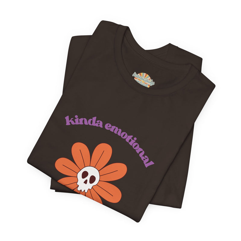 Graphic Tee - Kinda Emotionless Kinda Emotional Floral Skull Mental Health Awareness T-Shirt