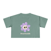 Dead Inside Floral Skull Crop Tee — Women's Graphic T-Shirt Top