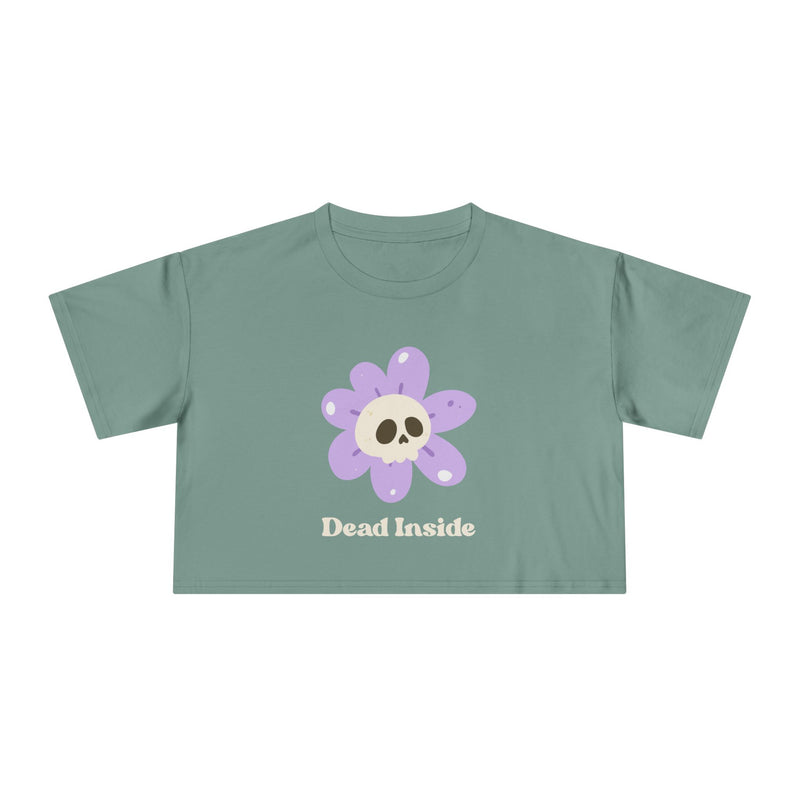 Dead Inside Floral Skull Crop Tee — Women's Graphic T-Shirt Top