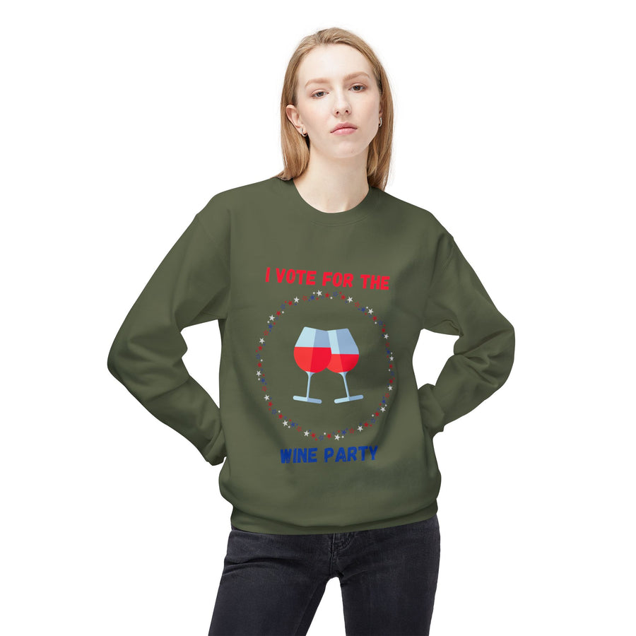 Wine Party - Unisex Midweight Softstyle Fleece Crewneck Sweatshirt