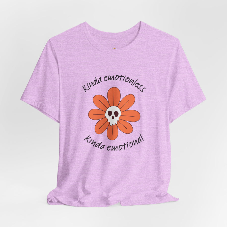 Graphic Tee - Kinda Emotionless Kinda Emotional Floral Skull Mental Health Awareness T-Shirt