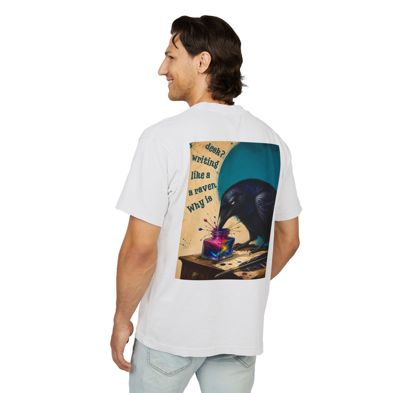 Wonderland Lane Seven Garment Dyed Urban Heavy Graphic Tee – “Why is a Raven Like a Writing Desk"