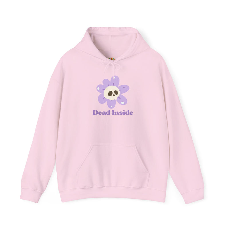 Graphic Floral Skull Hoodie "Dead Inside" - Unisex Heavy Blend™ Hooded Sweatshirt