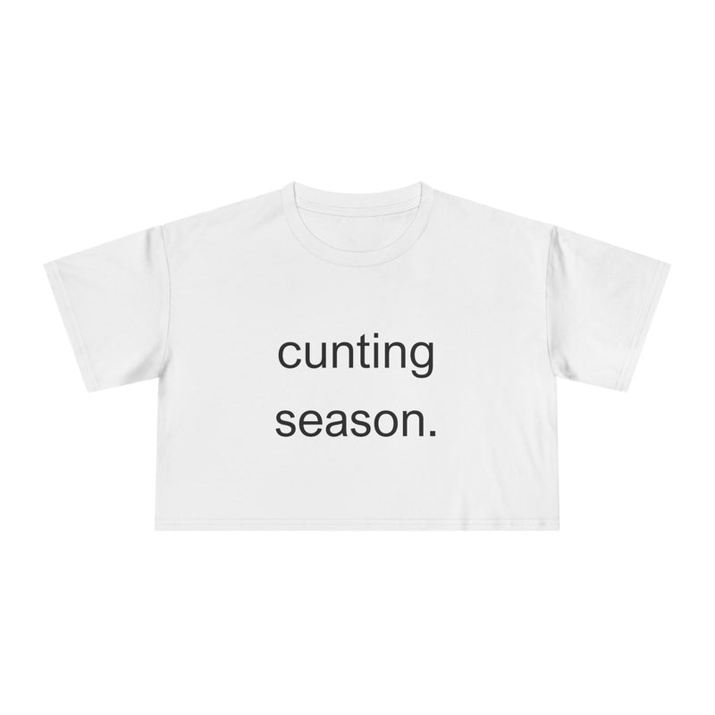 Statement Crop Tee — "Cunting Season" Subtle Minimalist Text T-shirt Top
