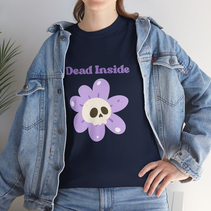 Graphic Tee — "Dead Inside" Skull Flower Mental Health Awareness T-Shirt