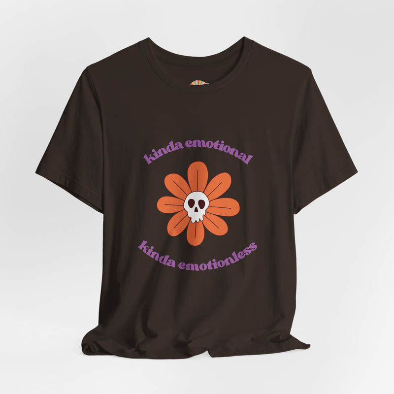 Graphic Tee - Kinda Emotionless Kinda Emotional Floral Skull Mental Health Awareness T-Shirt