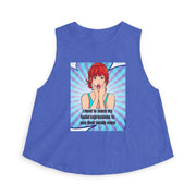 Pop Art Tee 'Teach My Facial Expressions' Women's Crop Top T-shirt