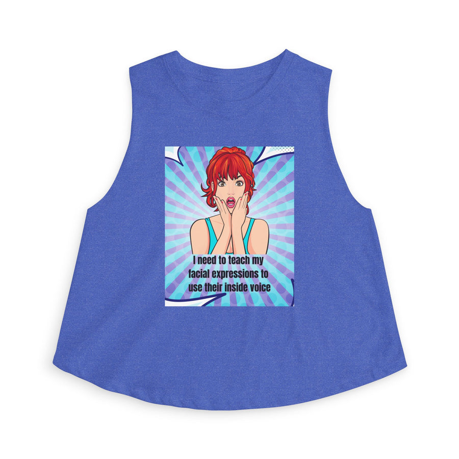 Pop Art Tee 'Teach My Facial Expressions' Women's Crop Top T-shirt