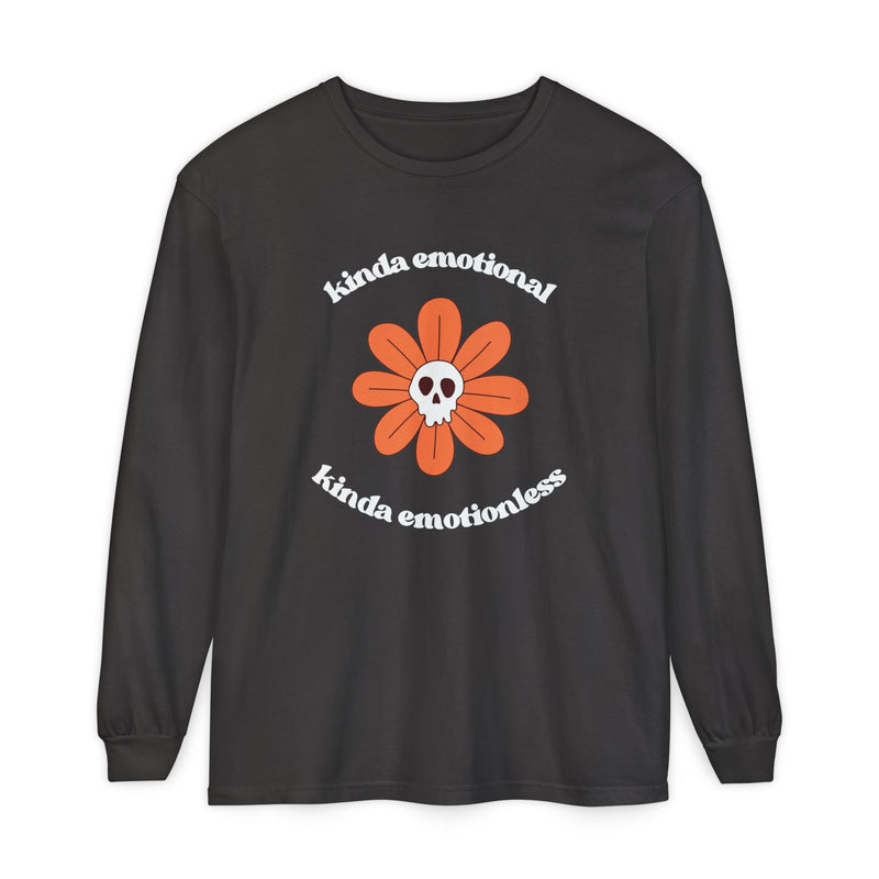 Daisy Skull T-Shirt "Kinda Emotional Kinda Emotionless" Long Sleeve Tee