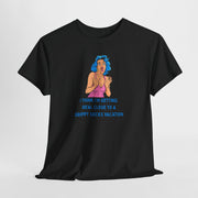 Pop Art Tee - "Grippy Socks Vacation" Mental Health Awareness Graphic T-Shirt
