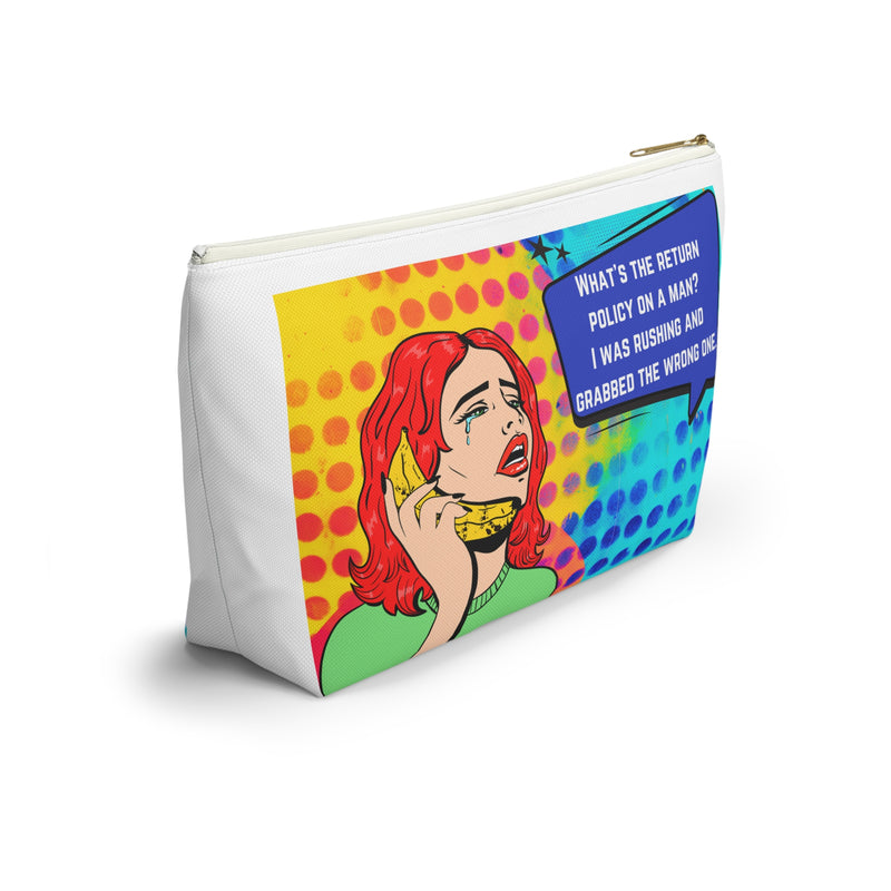Pop Art Large Travel Bag — "What's the return policy on a man?"