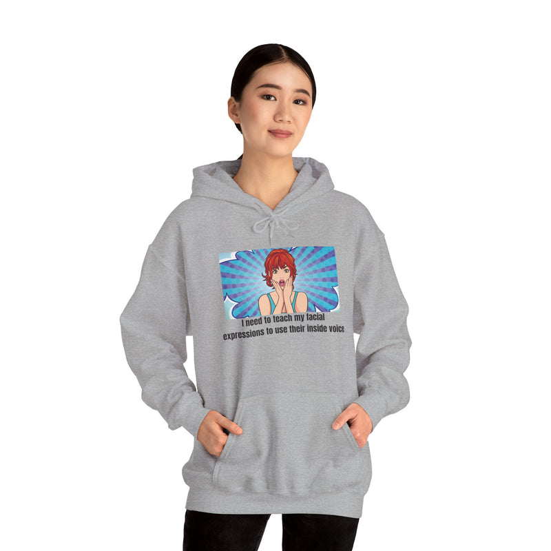 Pop Art Hoodie — 'Facial Expressions' Graphic Hooded Sweatshirt