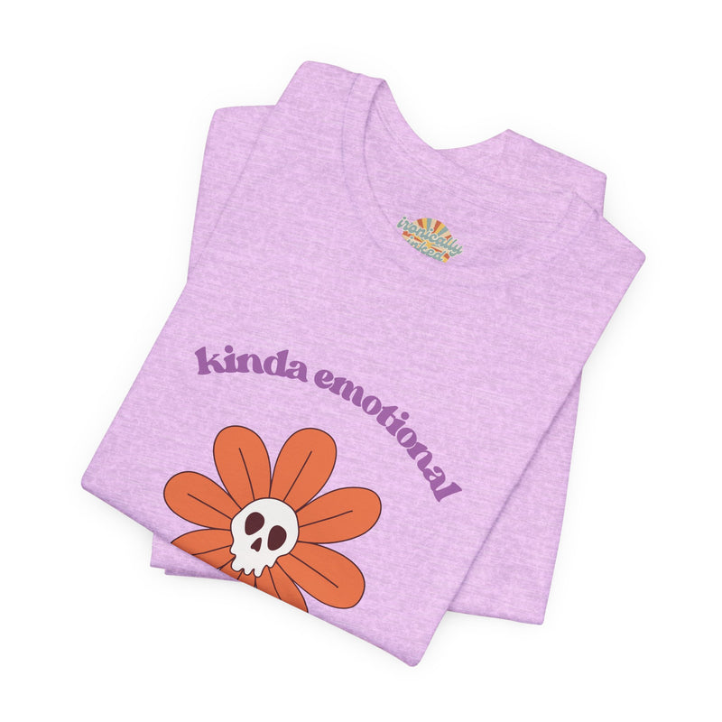Graphic Tee - Kinda Emotionless Kinda Emotional Floral Skull Mental Health Awareness T-Shirt
