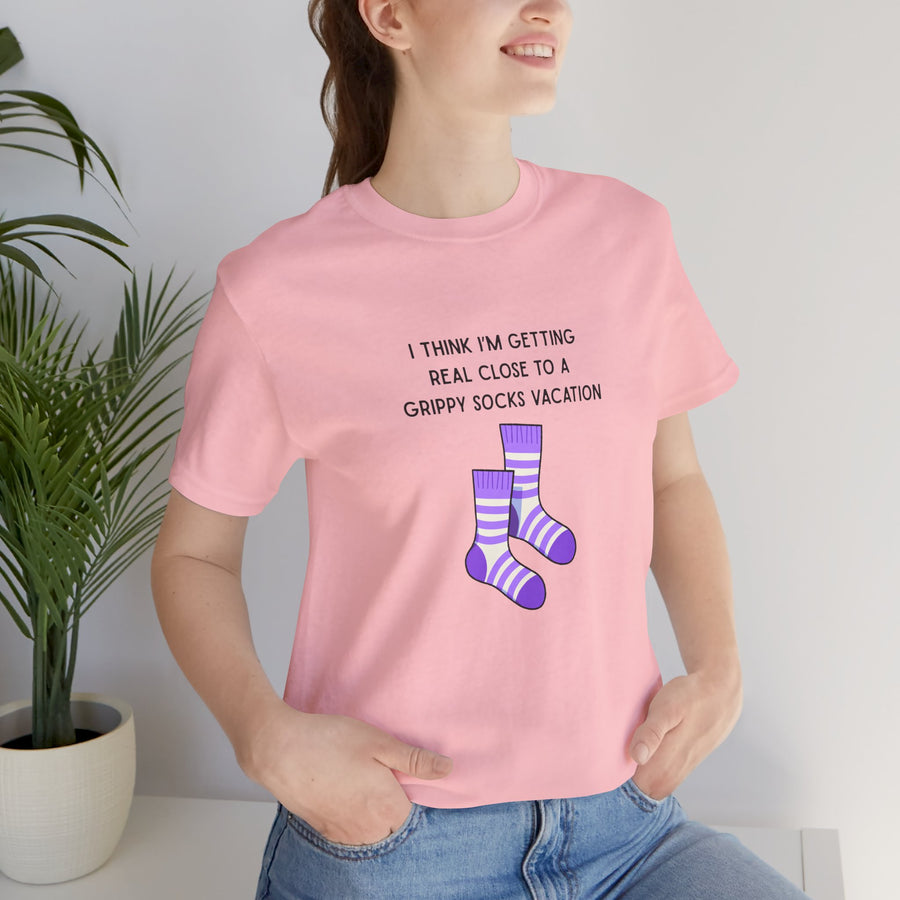 Graphic Tee - "Grippy Socks Vacation" Mental Health Awareness T-Shirt