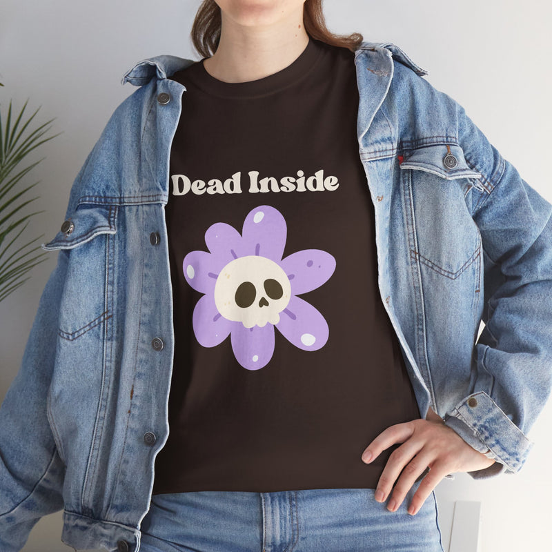 Graphic Tee — "Dead Inside" Skull Flower Mental Health Awareness T-Shirt