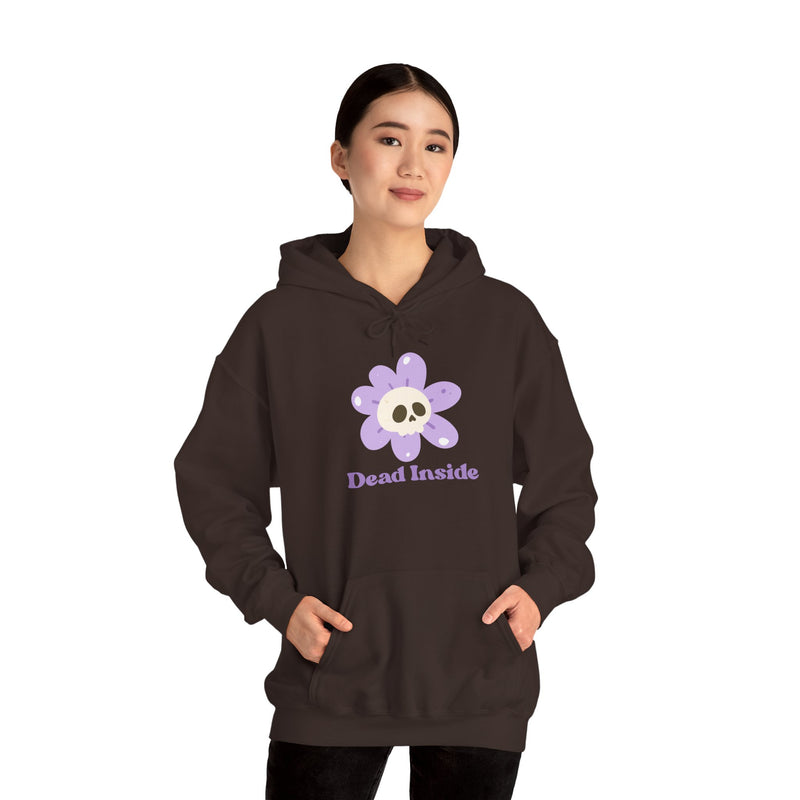 Graphic Floral Skull Hoodie "Dead Inside" - Unisex Heavy Blend™ Hooded Sweatshirt