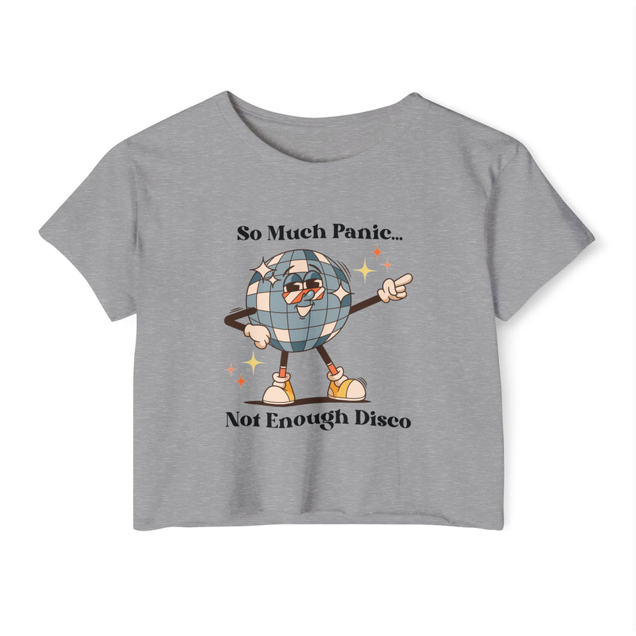 Festival Crop Top T-shirt— “So Much Panic… Not Enough Disco” Graphic Tee