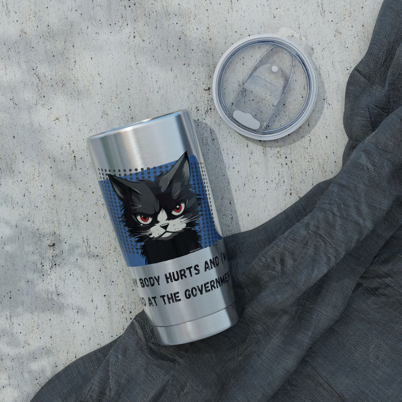 Black Cat Vagabond 20oz Tumbler — Grumpy Cat Travel Mug