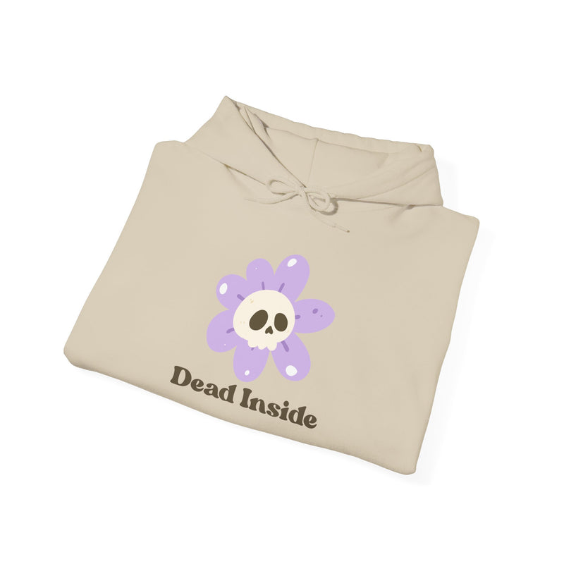 Graphic Floral Skull Hoodie "Dead Inside" - Unisex Heavy Blend™ Hooded Sweatshirt