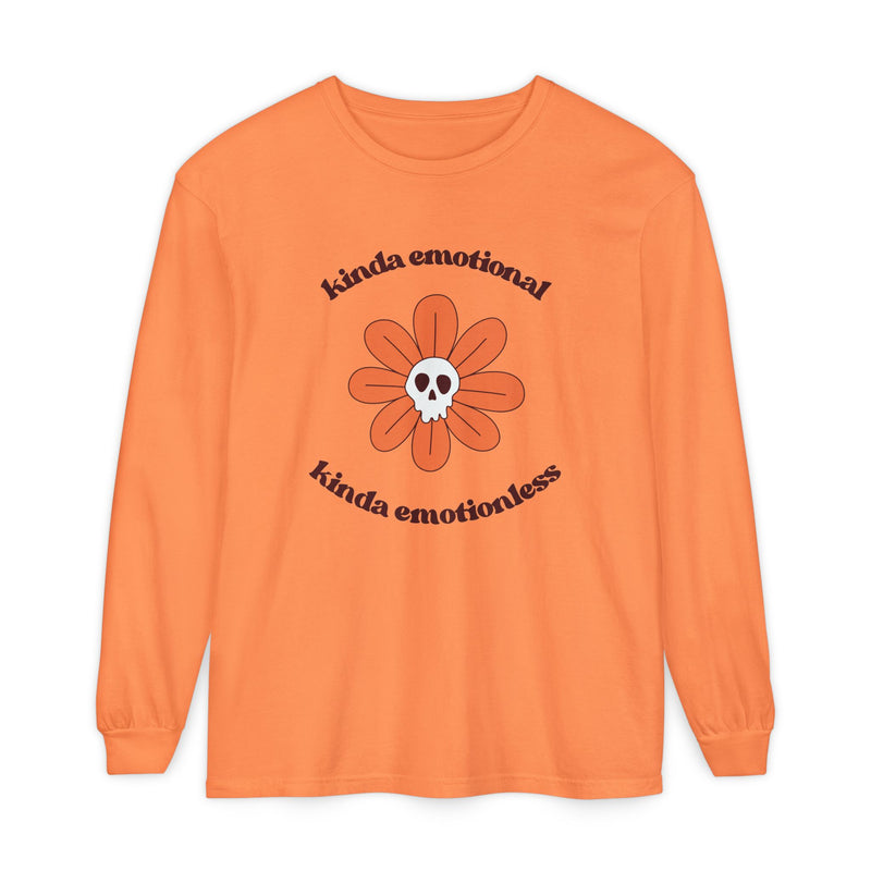 Daisy Skull T-Shirt "Kinda Emotional Kinda Emotionless" Long Sleeve Tee