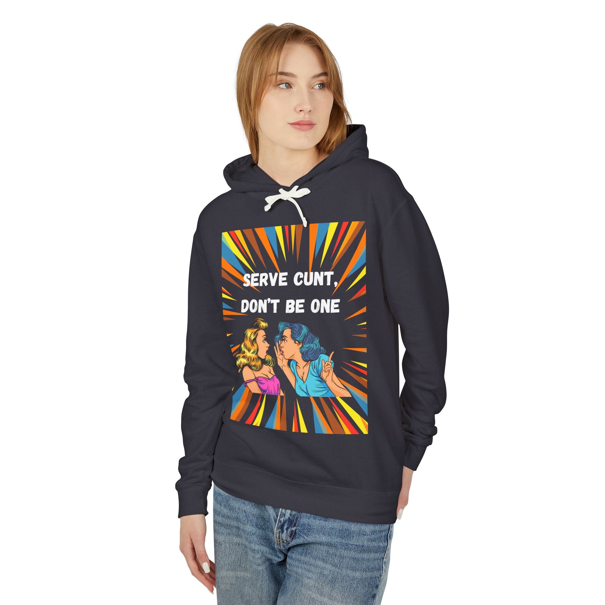 Serve Cunt - Unisex Lightweight Hooded Sweatshirt